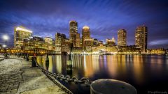 Boston skyline at night