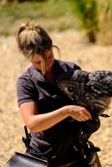 Animal keeper with owl