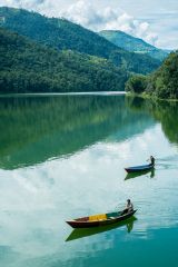 Boats on a lake in Phokara
