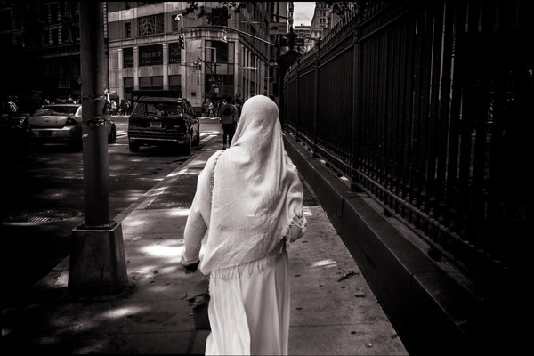 Woman wearing a burka near Saint Paul's in Lower Manhattan